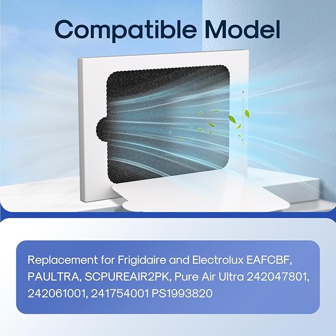 ICEPURE AF001 Refrigerator Air Filter Replacement for EAFCBF, Pure Air Ultra, PAULTRA, SCPUREAIR2PK, 242047801, 242061001, 241754001, 241754002, PS1993820, 7241754001, 3Pack