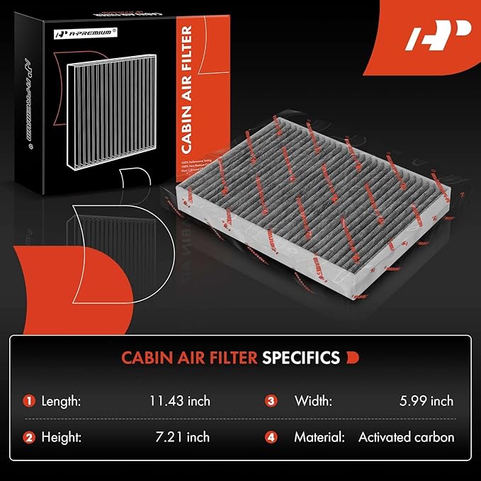 A-Premium 2-PC Cabin Air Filter with Activated Carbon Compatible with BMW 530i, 530i xDrive, X5, X6, X7, 530e, 540i, 540i xDrive, 740i, 750i, 750Li xDrive, 840i, Alpina B7, M5, M550i xDrive, M8