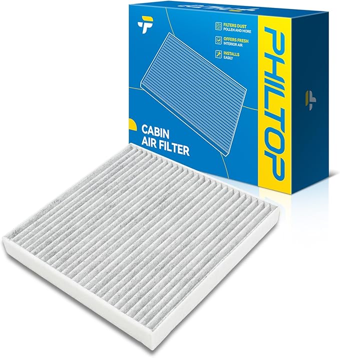 PHILTOP Cabin Air Filter w/Activated Carbon, Compatible with CF10612 Smart Fortwo 2008, 2009, 2010, 2011, 2012, 2013, 2014, 2015, 2016, 2017, 2018, Smart EQ fortwo 2019, Filter Up Dust Pollen Odor