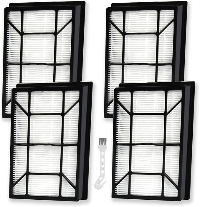 4 Pack 53296 EF-9 HEPA Vacuum HEPA Media Filter Replacement for Kenmore 40195 22614, 31140, BU1005 Upright Vacuum Cleaner for Kenmore Elite 21814, 31150, 81714, BU1018 Vacuum Cleaner 1 Clean Brush