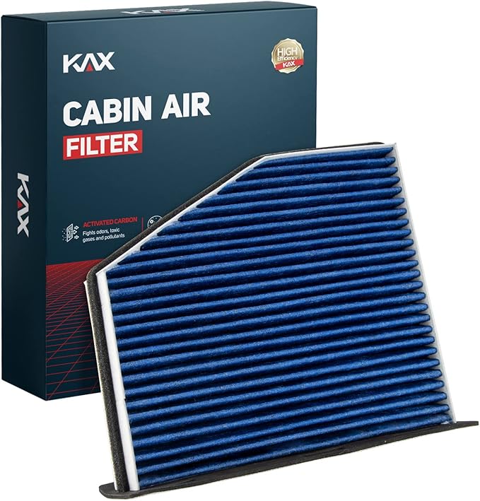 KAX Premium Cabin Air Filter with Dual Active Carbon, CF10373 Replacement for Volkswagen Jetta, Tiguan, Passat, Golf, Beetle, GTI, Audi A3, Q3, TT, A3 Quattro, Strong Adsorption Cabin Filter