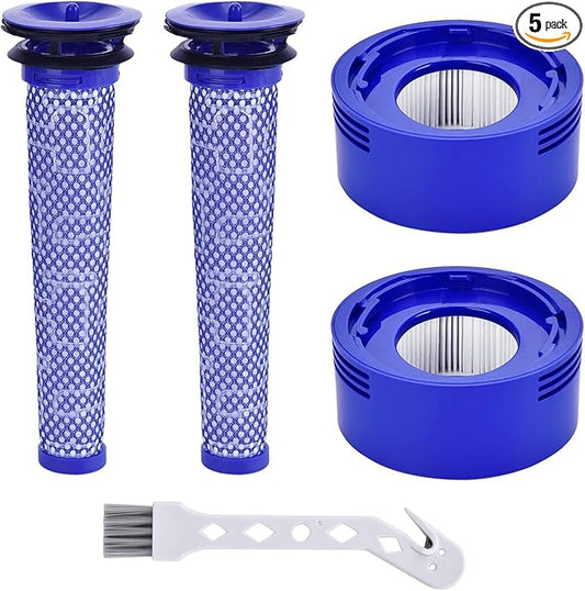 Leadaybetter Filter Replacement for Dyson V7 V8 SV10 Animal Absolute Cordless Stick Vacuum Cleaner, 2 Post & 2 Pre Filters Replacements, Compare to Part # 965661-01 & 967478-01