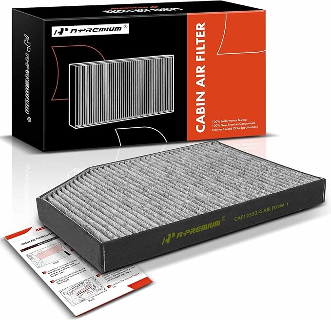 A-Premium Cabin Air Filter with Activated Carbon Compatible with BMW 330e, 330e xDrive, 330i, 330i xDrive, X3, 430i, 430i Gran Coupe, 430i xDrive, 230i, X4, Z4, i4, M240i, M340i, M4 & Toyota GR Supra