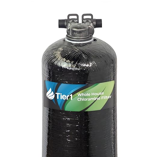 Tier1 Whole House Chloramine Filter | 450,000 Gallon Capacity | Pre-Filled Carbon Tank with 1 Cubic feet of Premium Catalytic Granular Activated Carbon | Home Water Filtration System
