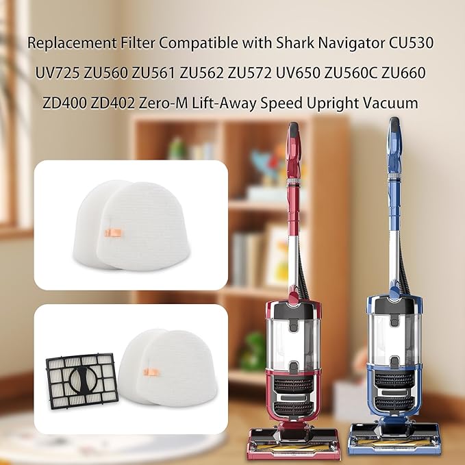 Replacement Filter Compatible with Shark UV725 UV725 26 Navigator Lift-Away Upright Vacuum Cleaner, Part # XFFK560,XHEPA560