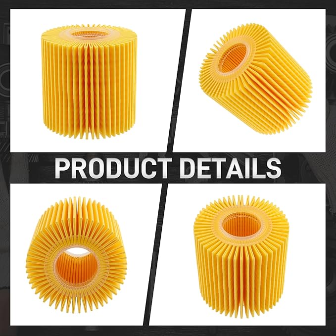 Engine Oil Filter - 6 Pack Compatible with Toyota Camry 2007-2017, Lexus, Scion, RAV4, Highlander, Avalon, Tacoma, Sienna 04152-YZZA1 04152-31090 04152-YZZG1 04152-0V010