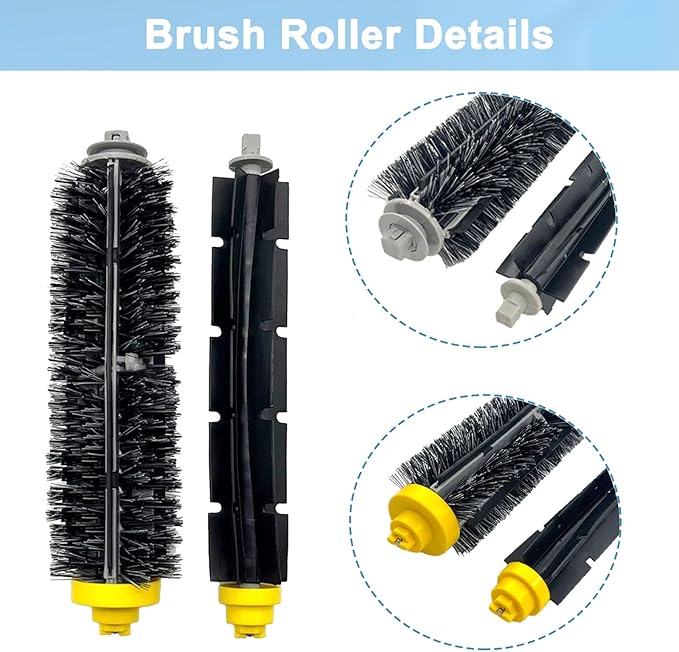 Replacement Parts for irobot Roomba 694 692 676 675 677 671 610 690 680 660 650 620 645 655 635 614 595 585 564 589 536 Robot Vacuum,1 Bristle & 1 Beater Brush,3 Filter,4 Side Brush
