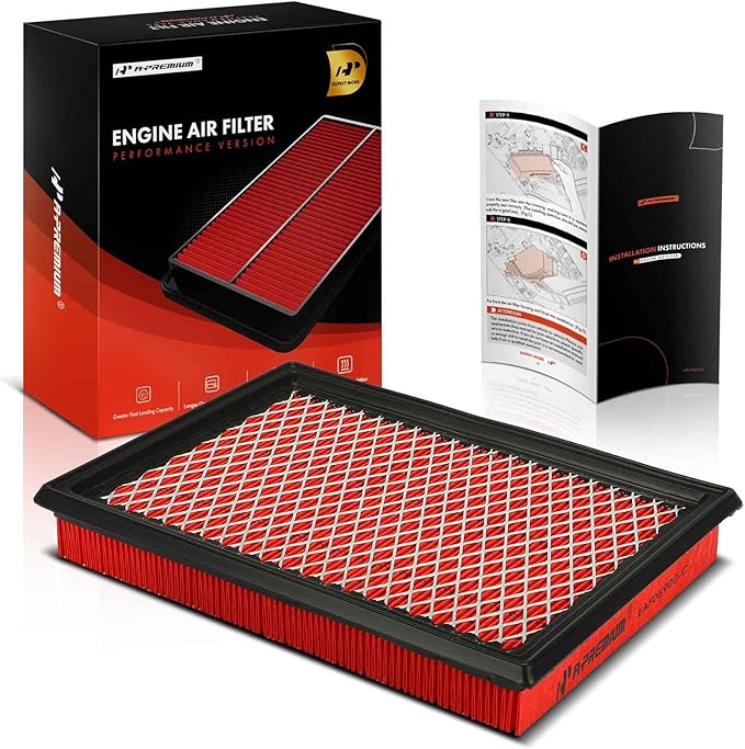 A-Premium High-performance, Pre-oiled Engine Air Filter Compatible with Nissan & Infiniti Models - FX35, FX50, M56, Q50, Q60, Q70, QX70, 300ZX, Juke, Rogue, Sentra- Replace# 16546-30P00