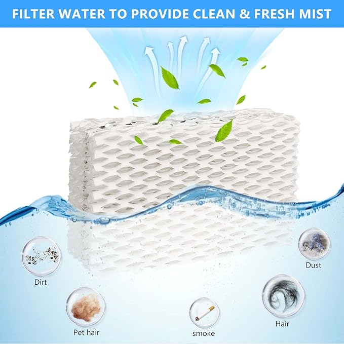 4 Pack Wf813 Eqwf813 Humidifier Filters Compatible with Equate Eqwf813 Eq-2119-Ul, Relion RCM-832 RCM-832N, ProCare PCCM-832N Cool Mist Humidifier Replacement Filter