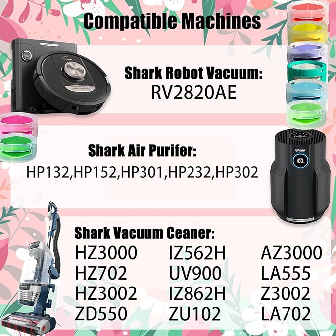 Replacement Vacuum Scent Cartridge & Odor Neutralizer Compatible with Shark AZ3000 AZ4000 IZ562H & Air Pur-ifier HP301 HP305, Shark Vacuum Deodorizer Cartridge Pods