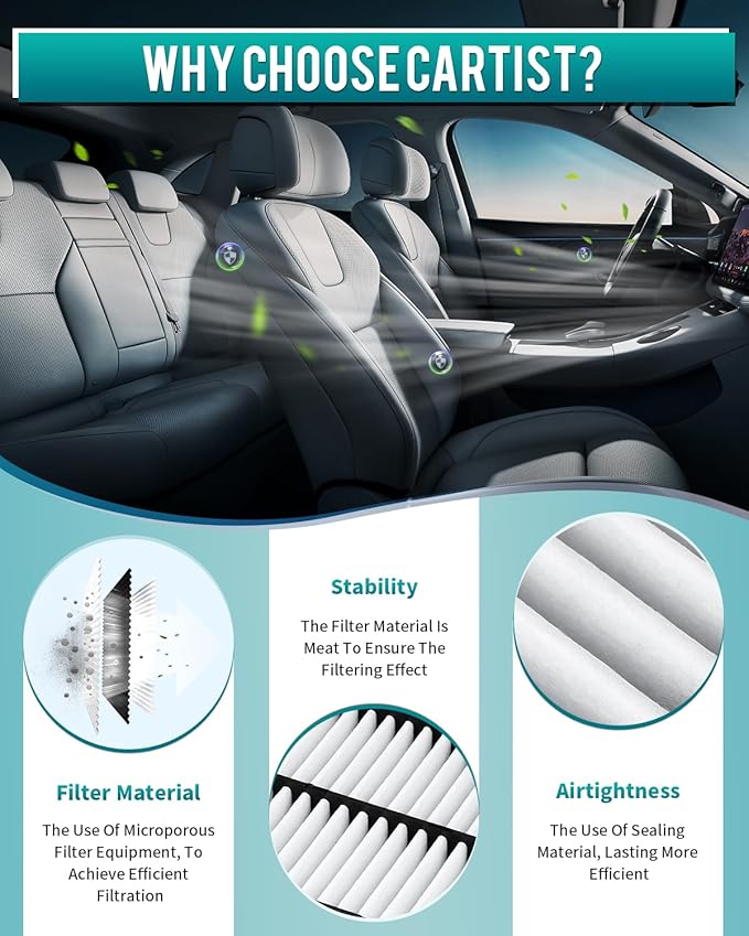 Cartist PY8W133A0 Replacement Engine Air Filter Compatible with Mazda CX-9 2016-2023, CX-5 2023-2021, 6 2021-2018, CX-5 2019 Automotive Air Filters(2 Pack)