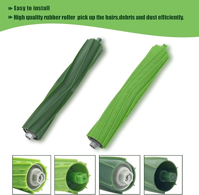 LOVECO Replacement Accessories Compatible for iRobot Roomba I & J Series, i8+ i7+ i6+ i5+ i4+ i3+ i2+ i1+ j8+ j7+ j6+ j5+, 2 Set Multi-Surface Rubber Brush, 10 Filter, 10 Side Brush, 10 Dust Bag