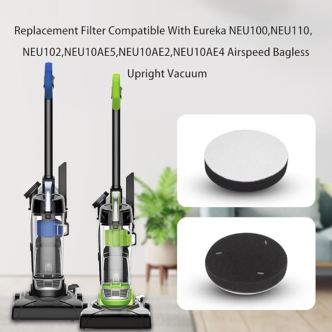 Replacement Filter Compatible with Eureka NEU10AE5 NEU110 Airspeed Plus Compact Upright Vacuum Cleaner