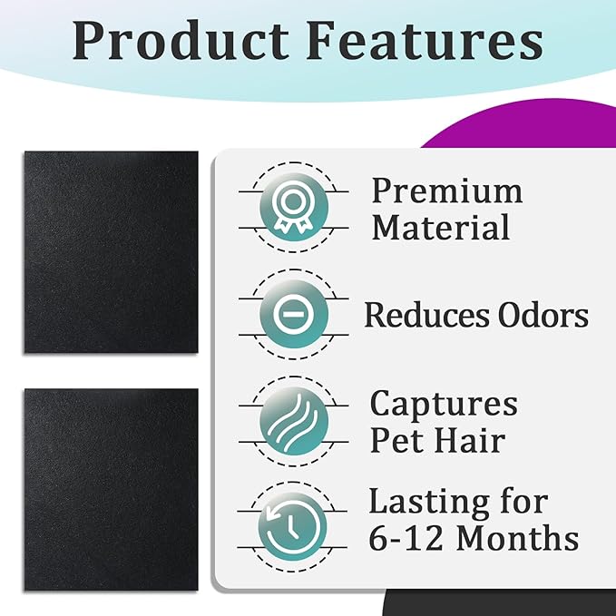 8 Pcs Activated Carbon Pre-Filters Compatible with Coway AP1512HH & Airmega 200M Air Purifier, Helps Reduce Unwanted Odors, Provide a Fresher Indoor Environment