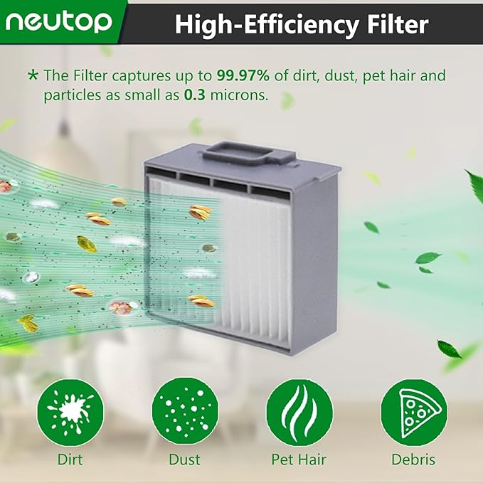 Neutop Replacement HEPA Filters Compatible with iRobot Roomba Max 705 Vac/Plus 504 Vac, Robot Parts High-Effiency Filter Accessories, 9-Pack