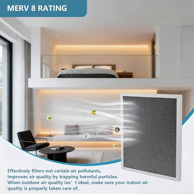 5443 Washable MERV 8 Dehumidifier Filter Compatible with AprilAire Whole-House Dehumidifier Models 1830 1850 1852 and Ventilation Models 8191 8192 10x12x1 inch Replacement Filter 2 Pack