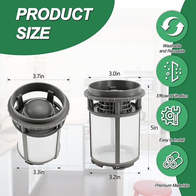 【Upgraded】 W10872845 Dishwasher Pump Filter Cup Assembly Replacement for Amana Kenmore Whirlpool KitchenAid Dishwasher Replace 8579307, W10056425, W10056426, W1005642, AP6030094 by Cenipar