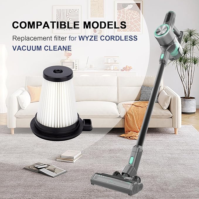 Replacement Filters for Wyze Cordless Vacuum Cleaner - Vacuum Accessories Parts,4 Pack