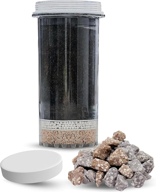 Mineral Stones Replacement 13564, Cartridge 1361 & Micro Sponge Prefilter 1362 for Nikken Water Filter Replacement PiMag Aqua Pour Water Filter System, Countertop Drinking Alkaline Filtration System