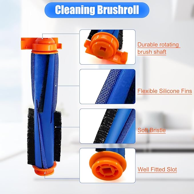 Replacement Parts Kit for Shark AI AV2501S/AV2511AE/AV2501AE/RV2502AE/RV2610WA/AV2510/RV2520 Robot Vacuum Included Roller Brush,Filters,Foam Filters,Primary Filter,Side Brushes -12 Pack