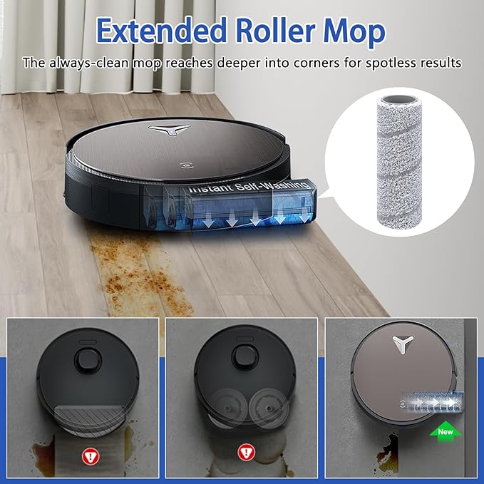 15 Pack Accessories KIt for Ecovacs Deebot X11 OmniCyclone/ X11 Pro/ X11 Pro Omni/ X11 Vacuum Cleaner, Replacement Parts 1 Main Brush 2 Mop Roller 6 Side Brush 4 Filter 2 Install Tools