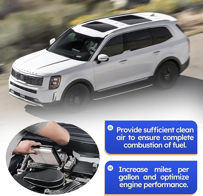 CA11943 Engine Air Filter for 2017-2020 HYUNDAI Santa Fe,2020-2023 HYUNDAI Palisade/2015-2021 KIA Sedona,2016-2020 KIA Sorento,2020-2023 KIA Telluride 28113-A9100