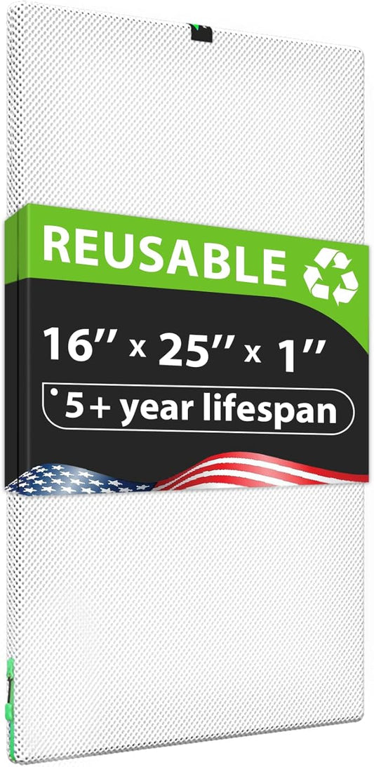 Reair 16x25x1 Air filter, Washable and Reusable Air Filter 16x25x1 for AC HVAC Furnace, MERV 8 Air Filters Machine Washable & Dryer Friendly, AC Furnace Air Filter