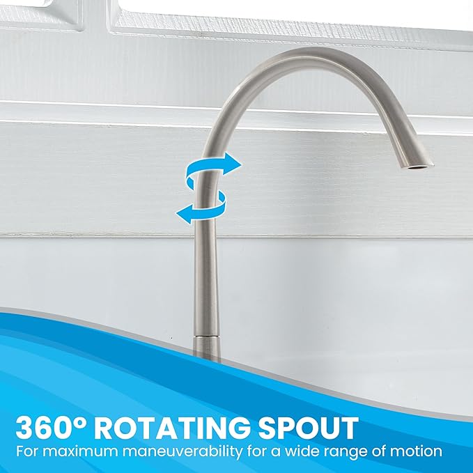 Metpure Non-airgap Brass RO Faucet Reverse Osmosis Drinking Water Filtration System Water Dispenser Spout. Contemporary Style. Include Wrench and Faucet Adapters. Brushed Nickel.