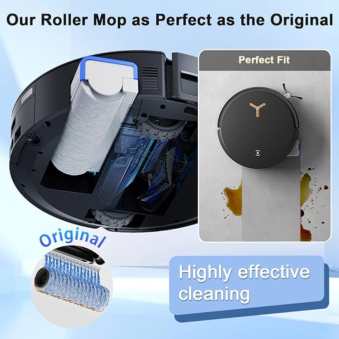 21 Pcs Spare Accessories Compatible with ECOVACS DEEBOT X8 PRO Omni/ S14 Plus Robot Vacuum and Mop Replacement Parts Includes 6 Dust Bags, 4 HEPA Filters, 6 Side Brushes, 3 Roller Mops