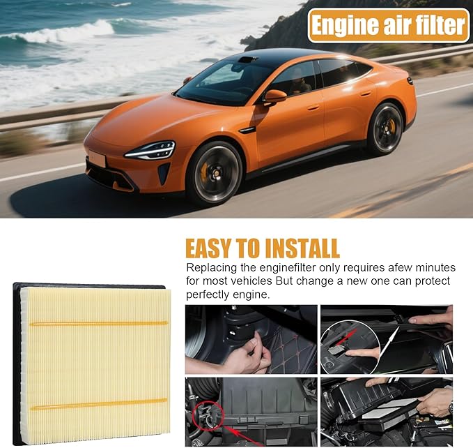 7C3Z-9601-A Engine Filter and FL3Z19N619A Cabin Air Filter Set Replacement for Ford F150 2015-2023, Replacement for Ford Expedition 2018-2024, Ford Lobo 2016-2022, Lincoln Navigator 2018-2024