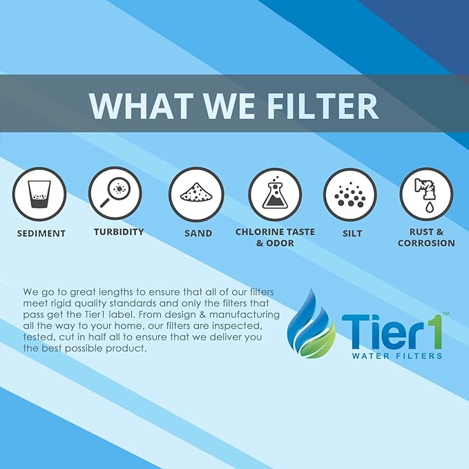 Tier1 Inline Water Filter NSF Standard Certified Replacement for GE GXRTQR Filter System - Activated Carbon Media to Reduce Contaminants including Chlorine Taste and Odor - 3 Pack