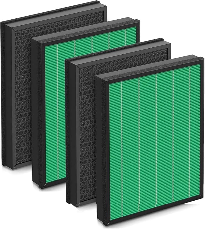 Airmega 400/400S Replacement Filter for Coway Airmega Max2 400 400S 400(G) 400S(G) Air Purifier, Max2 Green True HEPA and Active Carbon Filter Set, AP-2015-FP, 4PACK