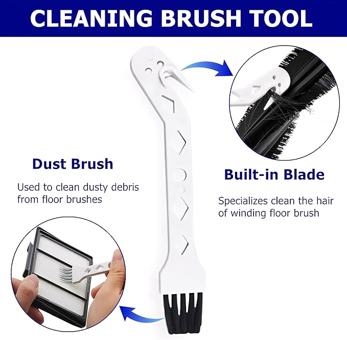 2 Packs Universal Robot Vacuum Brush Cleaning Tool Handheld Vacuum Cleaner Brush Kit Compatible with j7,i7,s9,i4,i3,694 Series Robot Vacuum