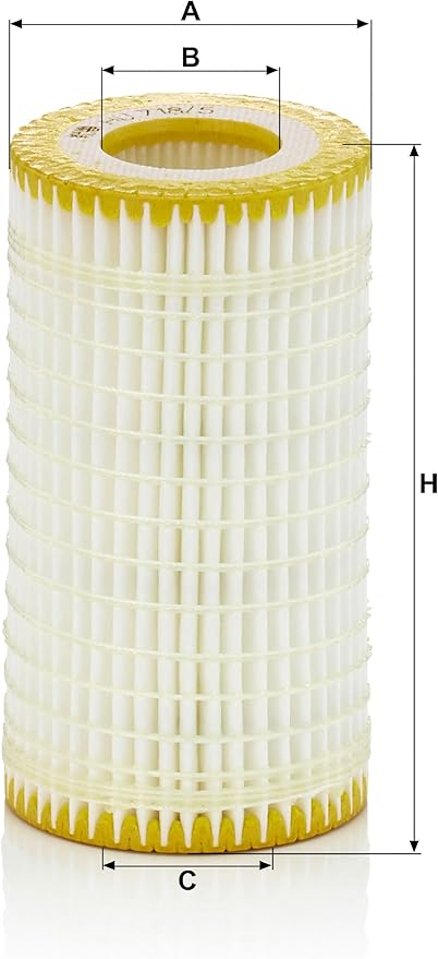 Mann Filter HU 718/5 x Cartridge Oil Filter Replacement Compatible With Dodge Sprinter 2500 Van (2007-2008), Sprinter 3500 Van (2007-2008), Mercedes-Benz C230 (2006-2009)