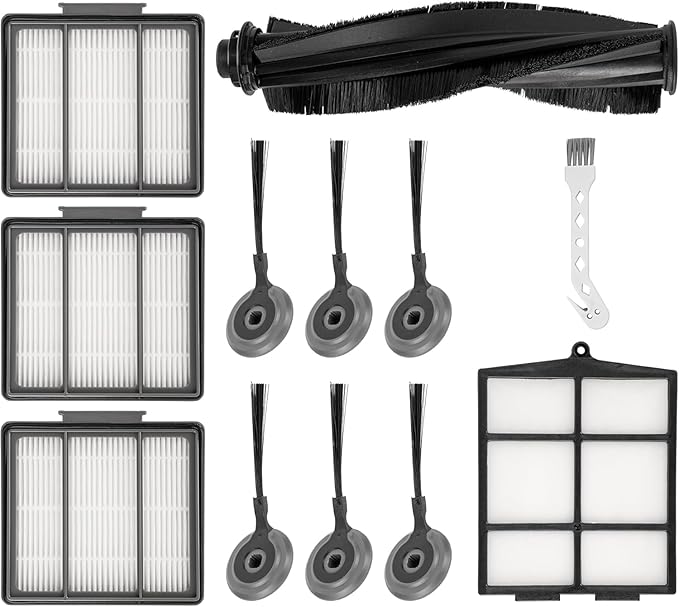 BlueStars Accessories Kit for Shark ION R85 RV850 S86 S87 R71 R72 R75 RV761 RV771 RV871 AV751 AV752 AV753 Vacuum Cleaner - 6 Side Brushes, 3 Hepa Filter, 1Main Brush, 1 Filter Guard, 1 Cleaning Brush