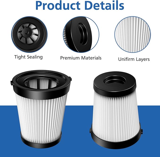 4 Pack FSV001 HEPA Filter Compatiable with Fabuletta FSV101, FSV001, VacLife VL732, Girnoor G160&G165, Afoddon A300, Lubluelu 202, Oraimo OSV-102, Besswin W26 Cordless Stick Vacuum Cleaners