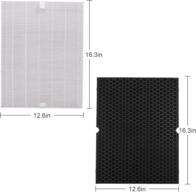 Flintar 116130 Replacement Filter H, Compatible with Winix 5500-2 Air Purifier, H13 Grade Filtration and Washable Advanced Carbon Filter, Part # 116130, 2-Pack