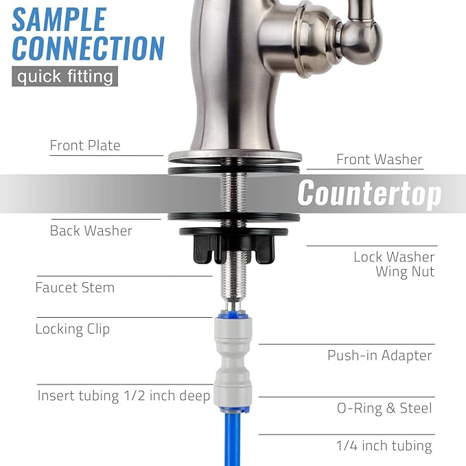 iSpring GK1-CHR Reverse Osmosis Drinking Water Faucet, High Spout RO Faucet for Under Sink Water Filtration Systems, Chrome