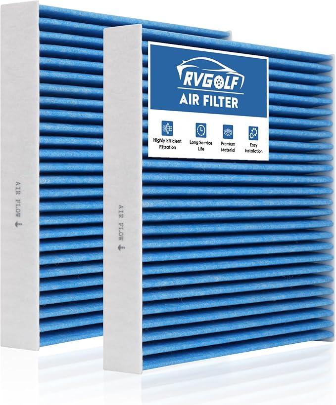 2-Pcs Cabin Air Filter for Azera 2006-2008, Santa Fe 2007-2009, Sonata 2006-2008, Optima 2006-2010, Carnival 2022-2023 AC Filter for Car Replacement for CF10381 Automotive Accessories