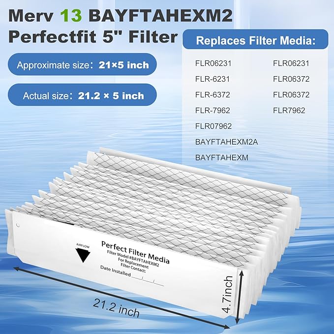 4 Packs,Upgrade BAYFTAHEXM2 Merv 13 Replacement Filter for Trane Perfectfit 5 Media Compatible with Trane 20"x 25"x 5" Merv 13 BAYFTAHEXM2 Expandable Replacement Filter