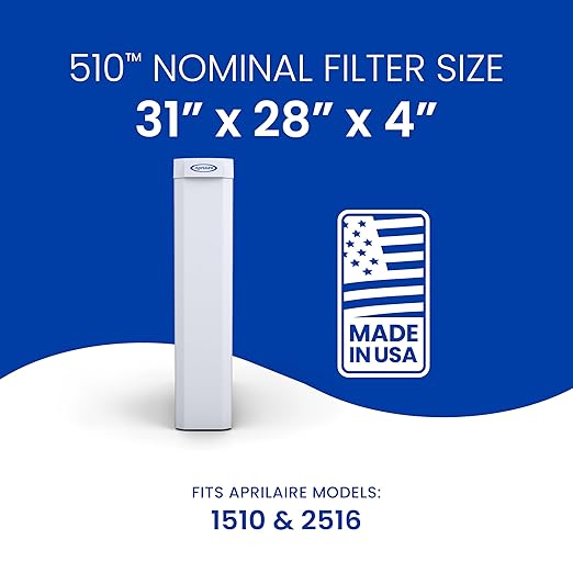 AprilAire 510 Replacement Filter for AprilAire Whole House Air Purifiers - MERV 11, Clean Air & Dust, 31x28x4 Air Filter (Pack of 1)