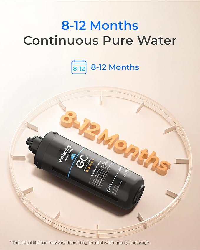 Waterdrop WD-10GC Under Sink Water Filter, Replacement for Waterdrop TSA & TSB & TSB CM 3-stage Under Sink Water Filter System