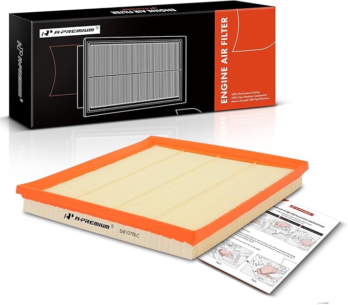 A-Premium Engine Air Filter Compatible with BMW F10 G30 530i, 530i xDrive, 535i, 535i GT, 535i xDrive, 640i, 640i xDrive, 740i, 740Li, X3, X4, X5, X6, 2008-2019, Flexible Panel