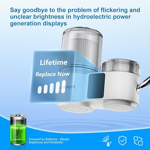 Vortopt Carbon Block Water Filter for Sink Faucet,NSF/ANSI 42 Certified Faucet Water Filter,with Display & 400 Gallon Capacity.