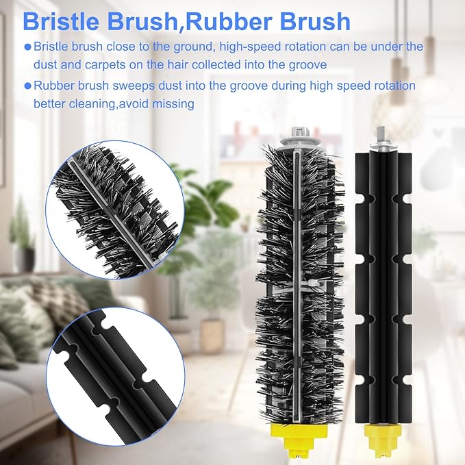 For Roomba 600 Series Replacement Parts 32Pcs, Combo Kit with Side Brush and Filters,Brushroll for Pet Hair Carpets Hard Floors, Compatible with iRobot 600 610 620 630 650 675 680 690 692 694 500 595