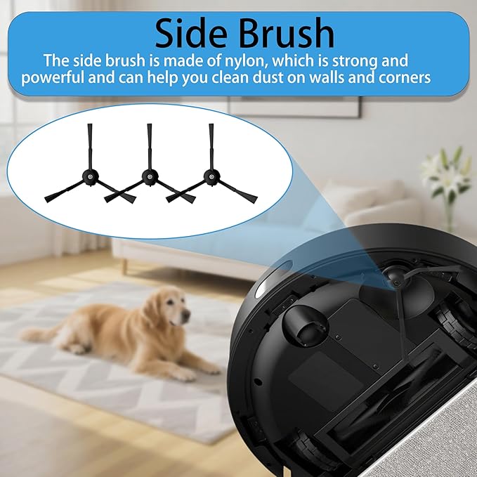 Replacement Parts Kit for Tapo RV30 Max & RV30 Max Plus & RV20 Max & RV20 Max Plus Robot Vacuum Accessories | Includes 1 Main Brush Roller, 6 Side Brushes, 3 Filters, 3 Mop Pads (13 Pack)