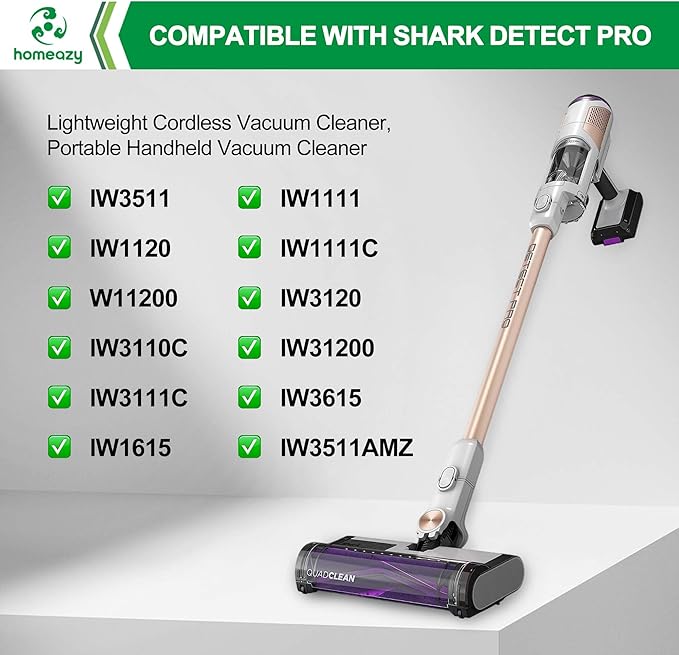 IW3511 IW1111 Filters Replacement Parts for Shark IW3511 Detect Pro Cordless Stick Vacuum Cleaner and IW1111 Detect Pro Auto-Empty System Portable Handheld Attachment Washable Kits