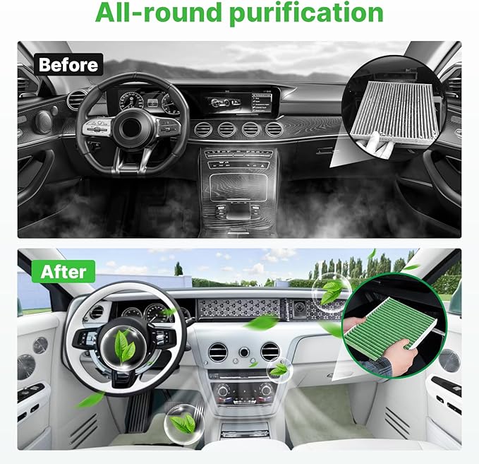 Engine+Cabin Air Filters Set Fit for 2016-2022 Honda HR-V HRV (Only 1.8L Gas) Engine Air Filter for My Car Cabin Filter With Activated Carbon Replacement CF11182 CA12052