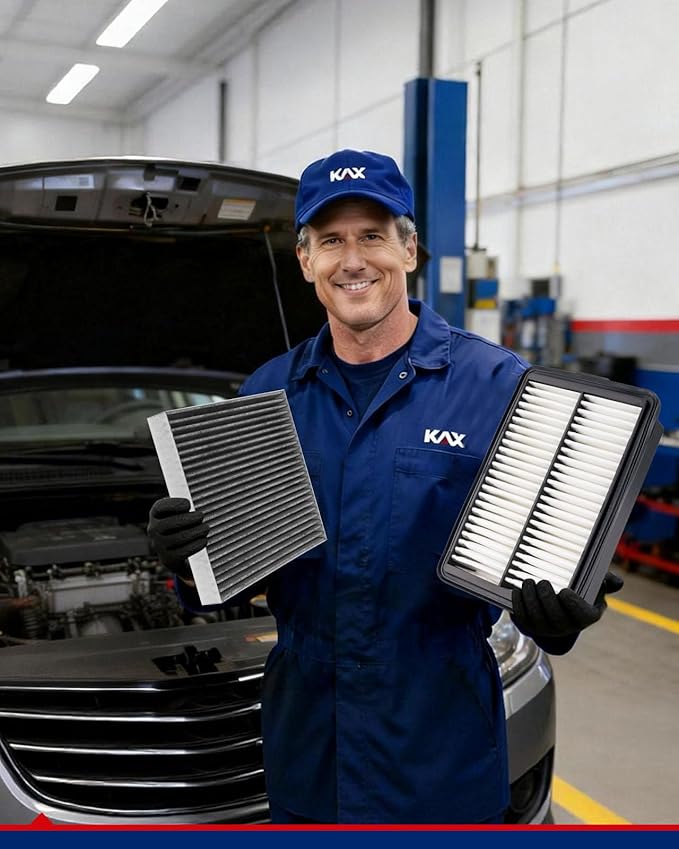 KAX Engine & Cabin Air Filter Kit, Replacement for Hyundai Kona 2018-2023, Veloster 2019-2021, Kia Soul 2020-2025, Replace# CA12057 CF12160