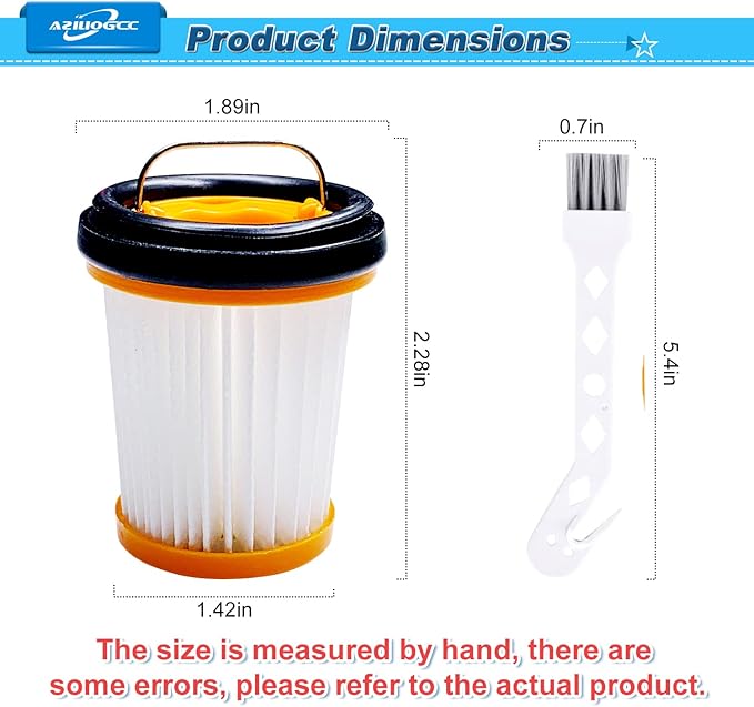 Wandvac Filter Replacement for Shark WV201 Wandvac Handheld Vacuum ion w1 cord-free wv200 WV201, WV205, WV220,Part # XHFWV200,5 Pack Filters